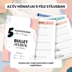   Bullet Journal Lettering – Hónapok 5 betűstílusban | Digitális munkafüzet