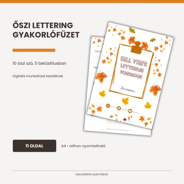 Fall Vibes Lettering gyakorlófüzet – digitális PDF