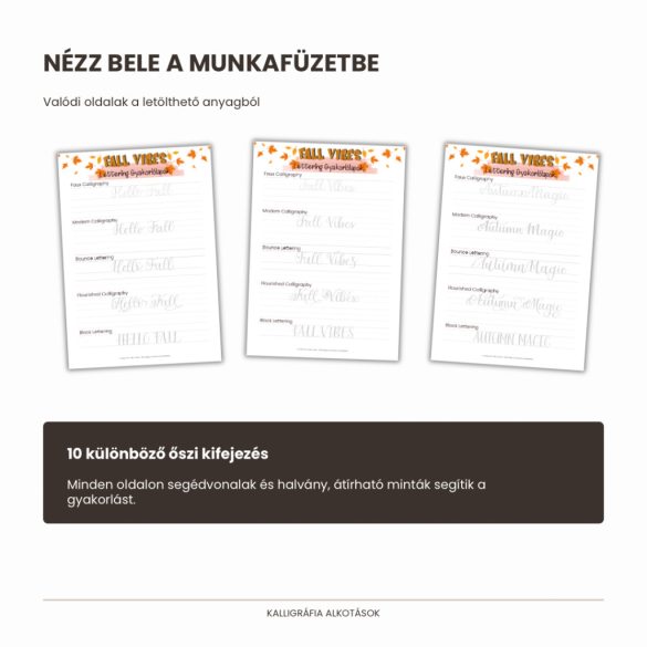 Fall Vibes Lettering gyakorlófüzet – digitális PDF
