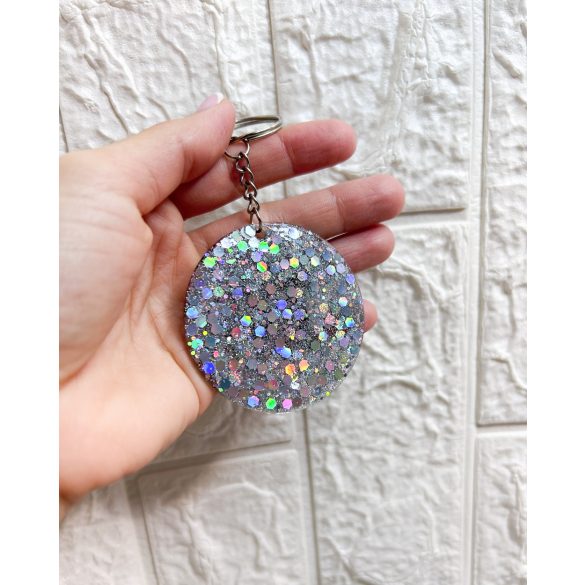 Kerek, plexi kulcstartó 