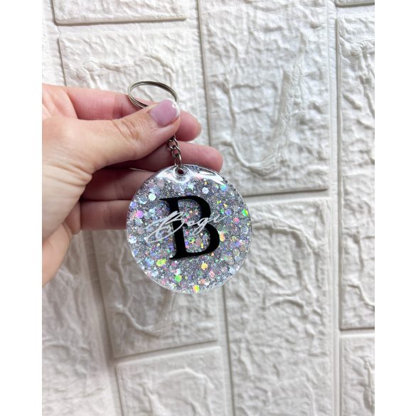 Kerek, plexi kulcstartó 