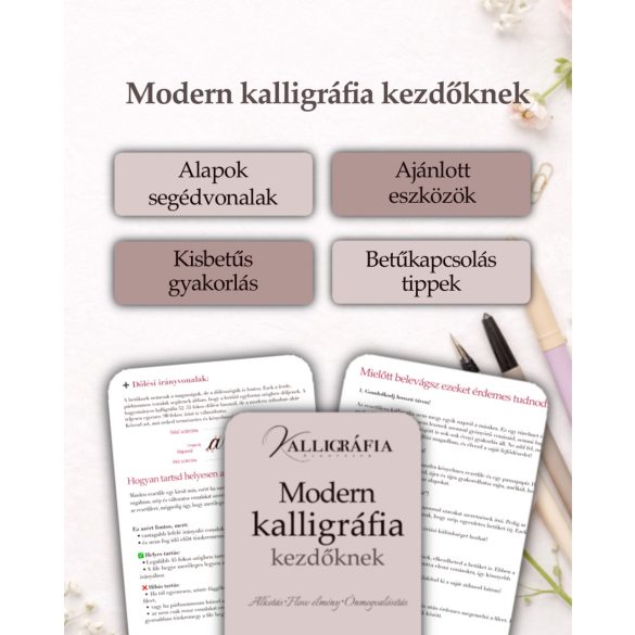 Modern Kalligráfia Kezdőknek- 26 oldalas kisbetűs digitális munkafüzet