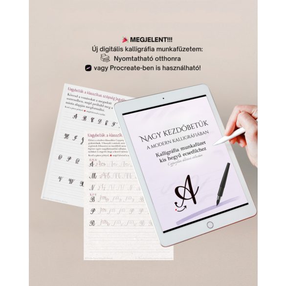Nagy Kezdőbetűk a Modern Kalligráfiában- Digitális munkafüzet – kis hegyű ecsetfilchez (PDF)