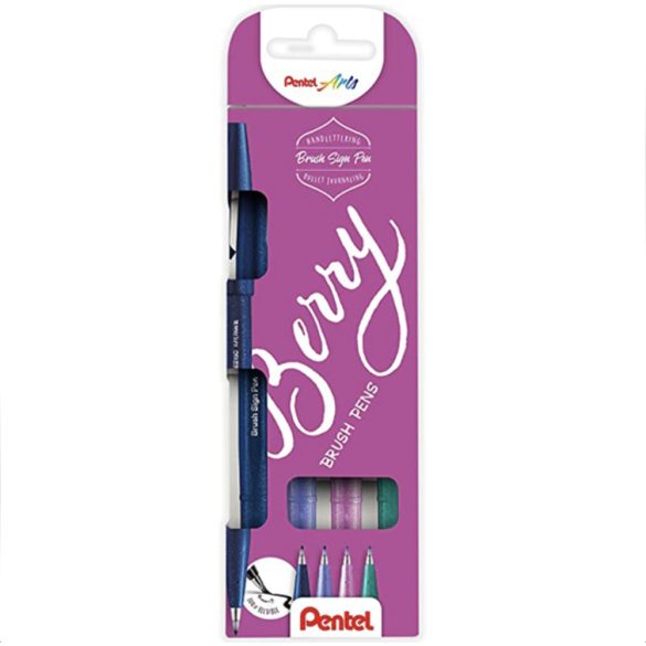 Pentel Touch Sign ecsetfilc, 4 db-os készlet ‘Berry’