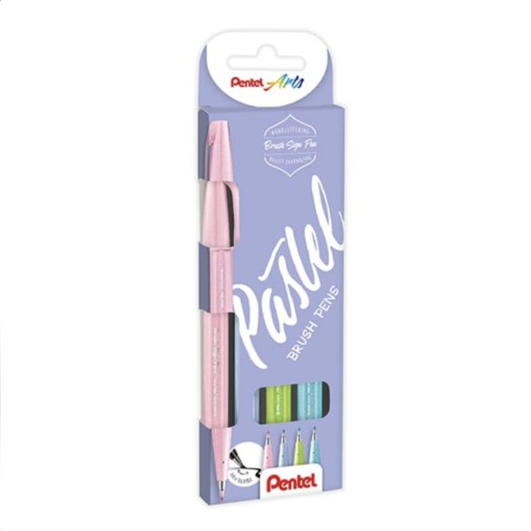 Pentel Touch Sign ecsetfilc, 4 db-os készlet, pasztell színek