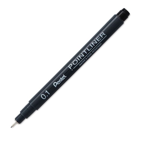 Pentel Pointliner fekete műszaki tűfilc-0,1mm