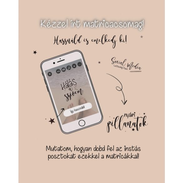 Social Media Lettering Pack - Kézzel írt digitális matricacsomag