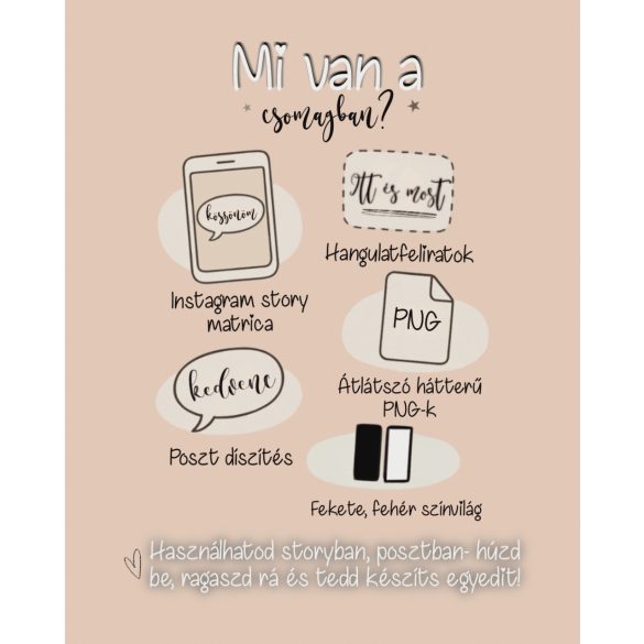 Social Media Lettering Pack - Kézzel írt digitális matricacsomag