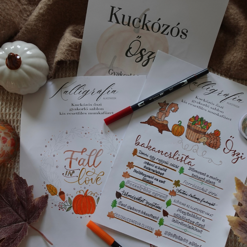 Kuckozós Őszi Kalligráfia Munkafüzet